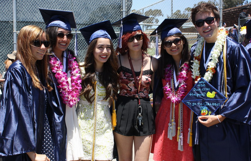 Students wait for the ceremony to begin. Nina-and-friends