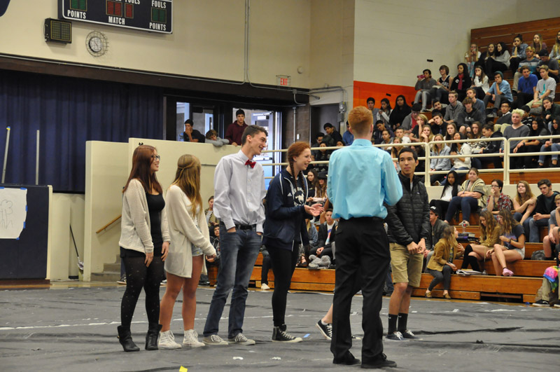 ASB President Austin Keillor introduces the new executive members of the student government 19