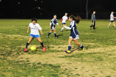 The alumni soccer game during the event. Photo by Gabby Catalano.