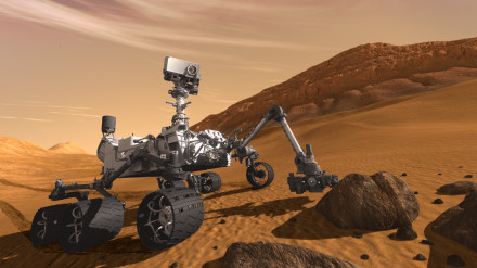 Artist’s rendering of NASA’s Mars Curiosity Rover, from JPL’s website. 