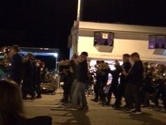 SDA band walks along Highway 101 in the Holiday Parade.