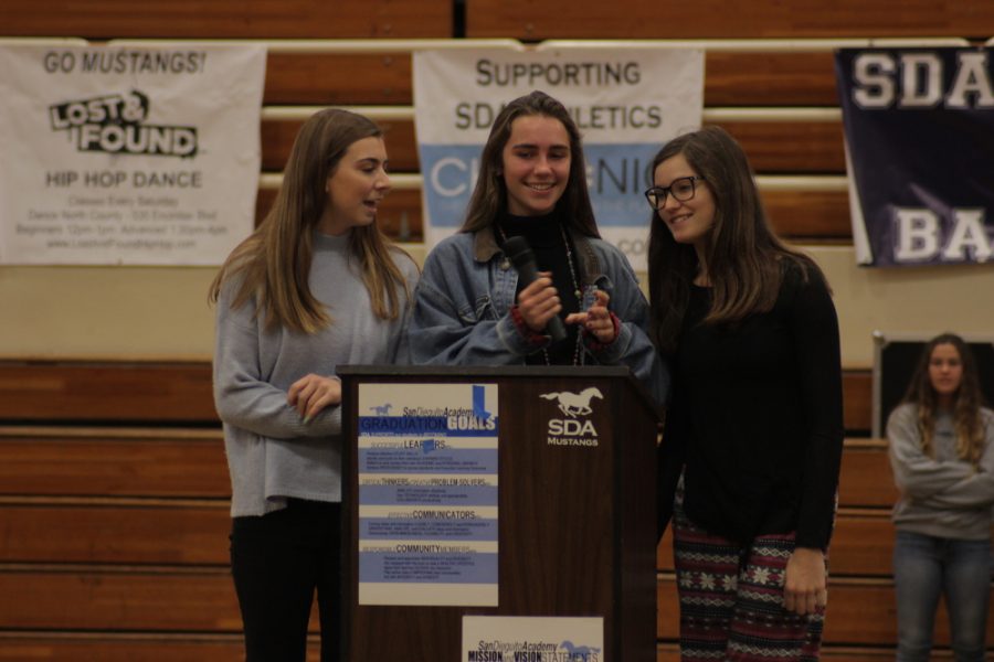 Candidates for  senior directors Parisi, Whalen and Noyes, juniors, gave speeches at the nominating convention.