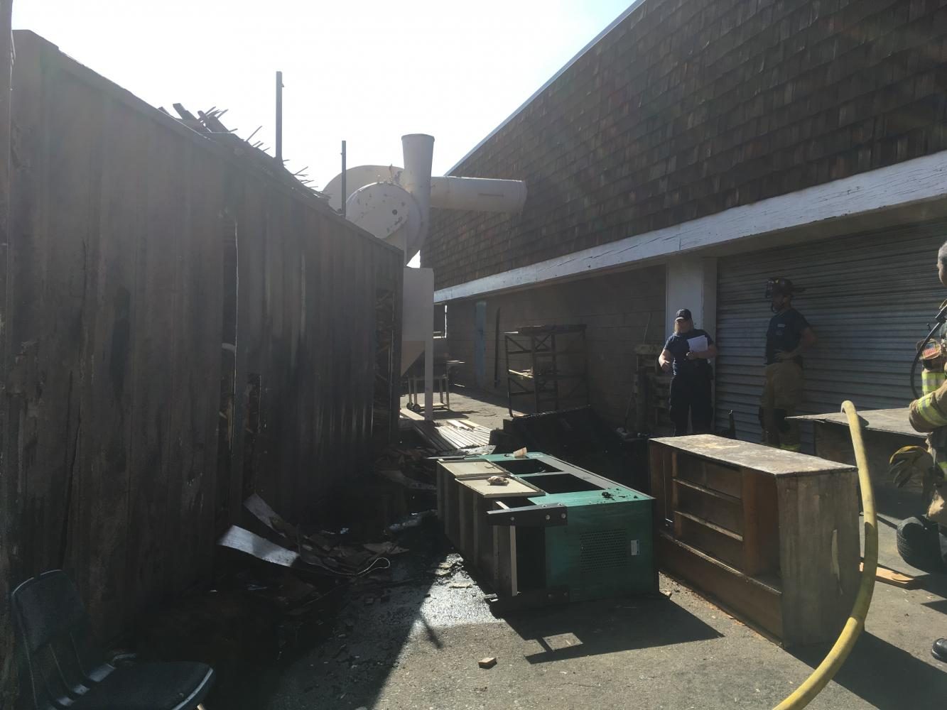 Firefighters Extinguish Fire Outside of Woodshop Room Sunday