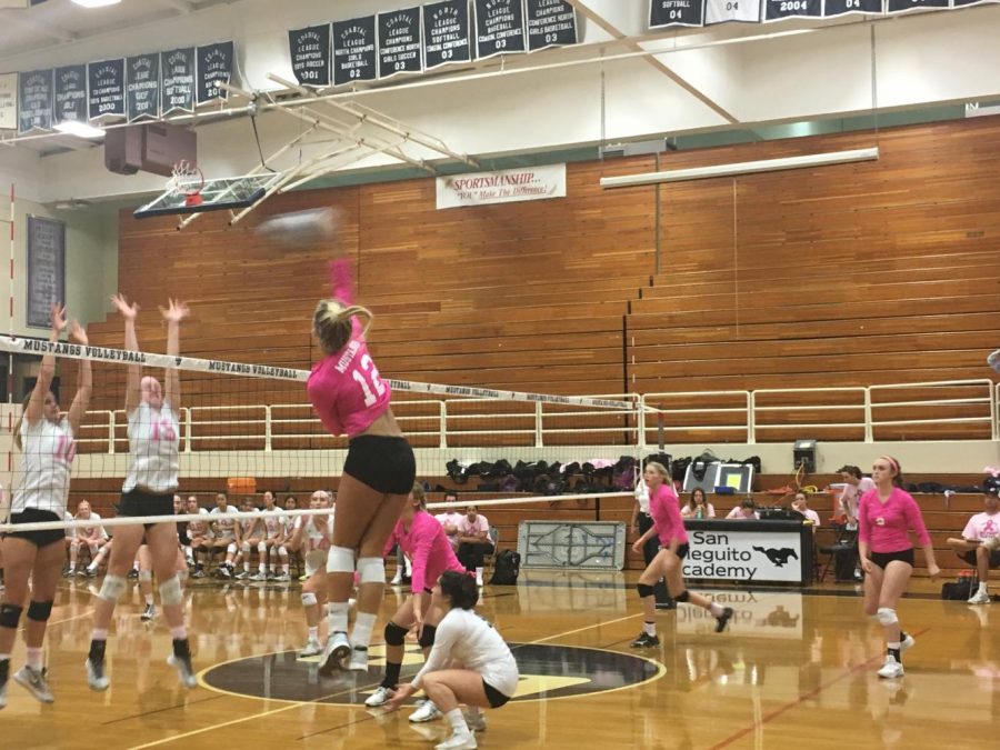 Senior Sarah Colla won player of the match at SDAs Dig Pink game.