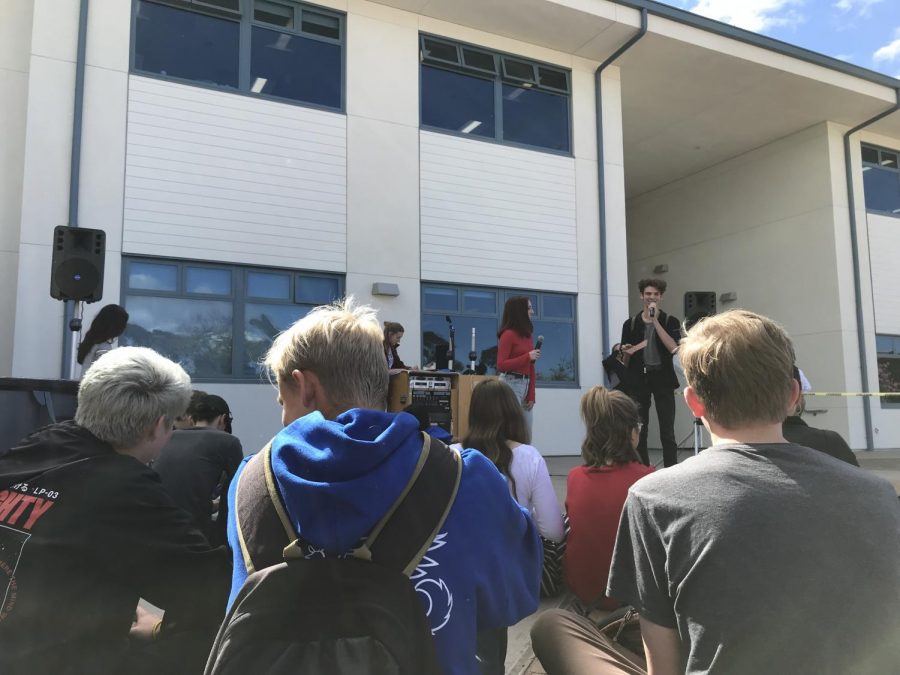 This month's Forum had a new outdoor location in front of the math and science building.