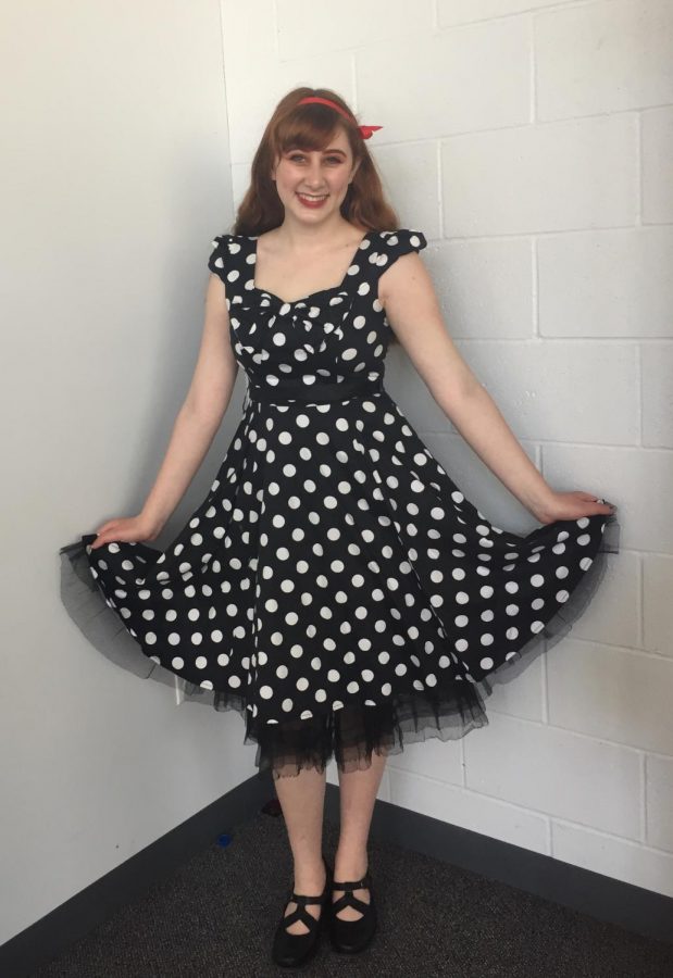 Rachel Kanevsky bringing her own flair with a polka dot dress and pops of red accessories.  