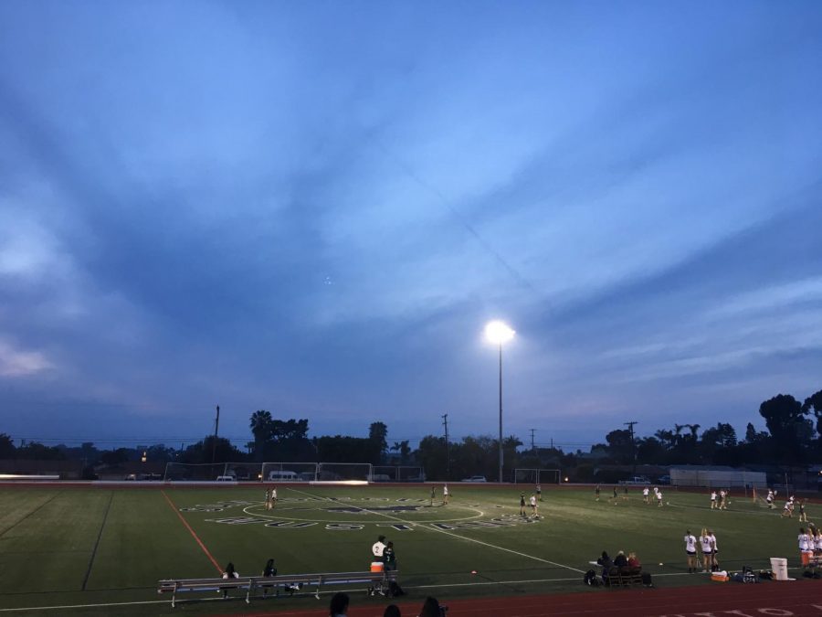 Girls lacrosse at their most recent game against Helix.