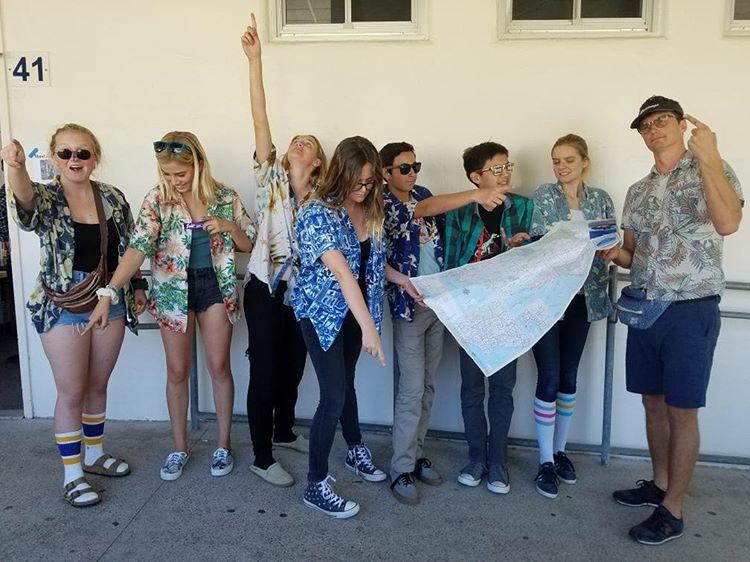 3rd period AP World Class with teacher Eli Cameron dressed as confused and lost tourists.