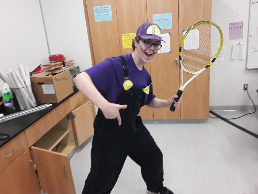 Senior Zach Hall dressed as Waluigi.