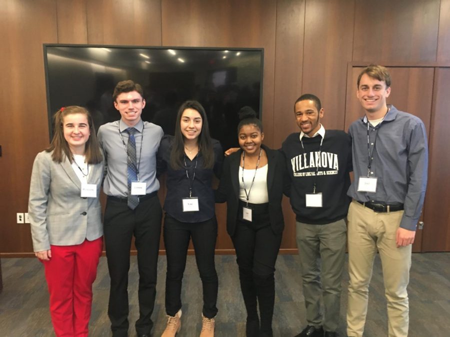 Yarisette (3rd from left) with some of the other students who got the opportunity to be interviewed for the chance for a scholarship to Villanova.