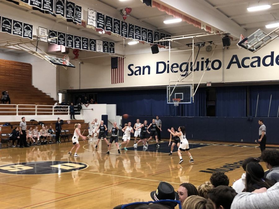 SDA girls basketball crashed the net.