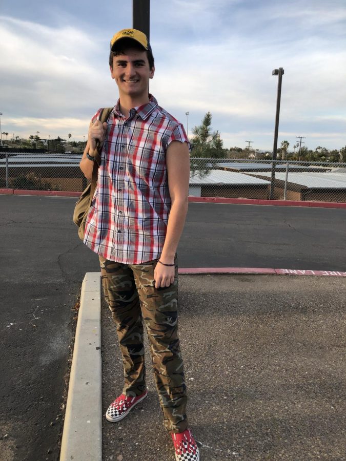 Junior Brandon Rudman dressed in a redneck inspired country look.