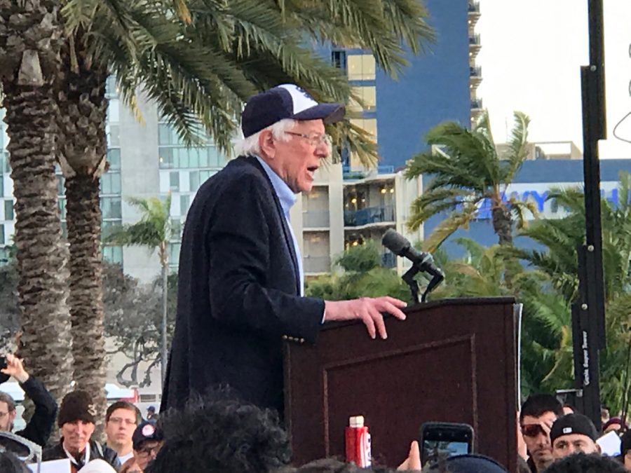 Bernie Sanders at a rally last weekend in San Diego.