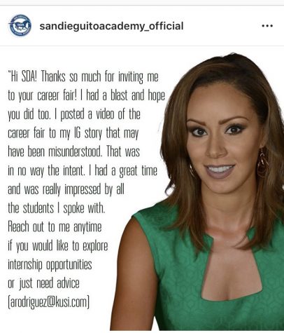 Career fair news anchor’s Instagram video about hating high school causes unrest within SDA student body