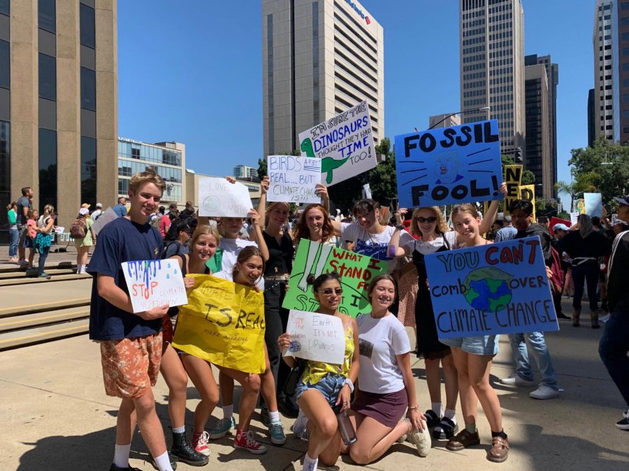 Several SDA students participated in the rally for climate change in downtown San Diego. 