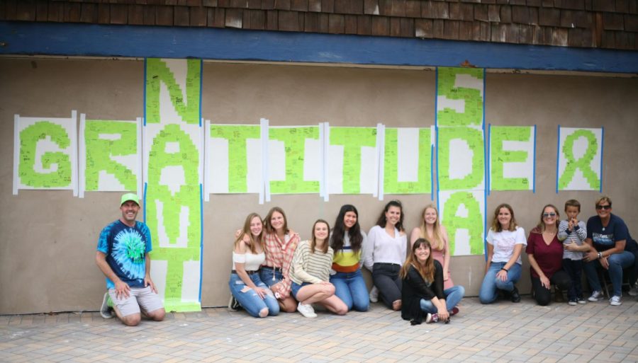 SDA's NAMI club created art out of sticky notes with things SDA's students and staff are grateful for at last year's Exhibition day.