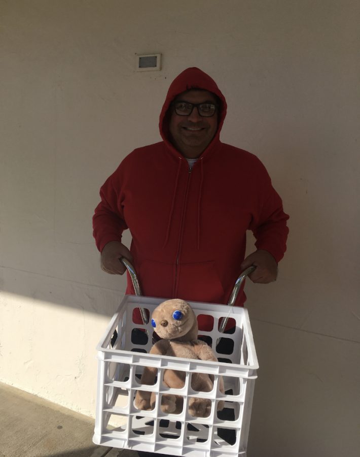 Assistant Principal Bobby Caughey dressed as Elliot from ET.