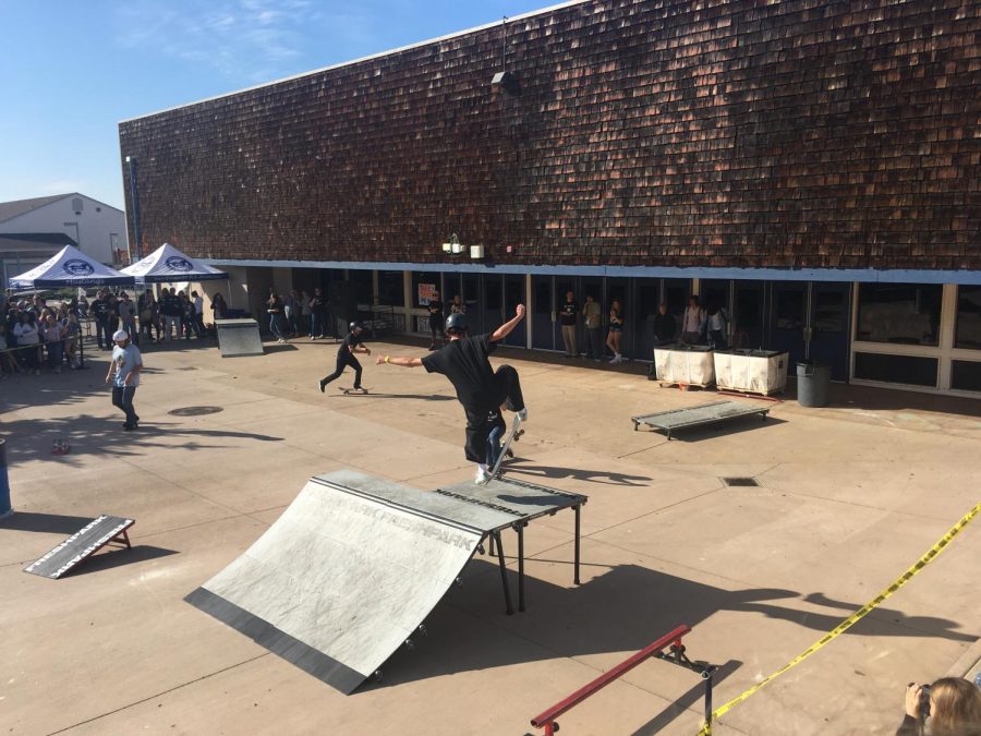 Students show their stuff on one of the ramps.
