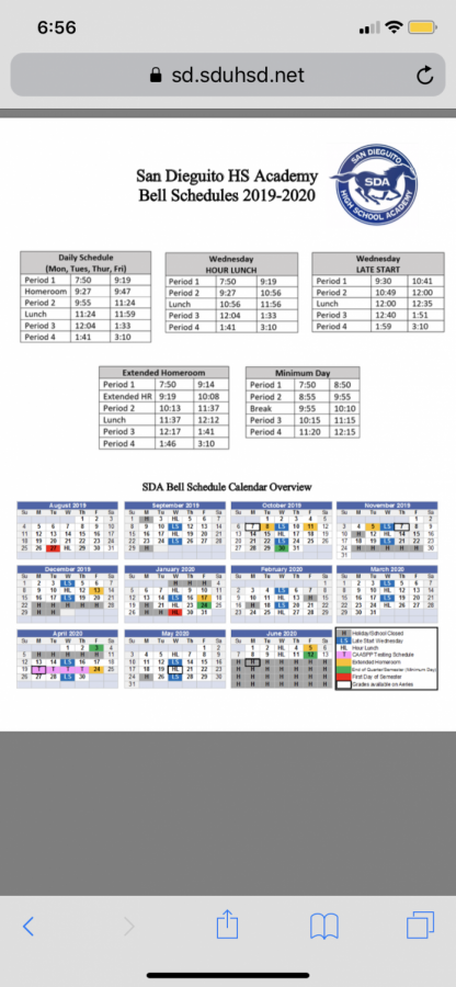 SDAs bell current bell schedule was discussed at last weeks forum.