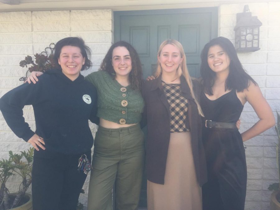 From left to right: senior Grace Warrick with juniors Caolinn Hukill (junior), Annika Maxwell, and Halle Schaffer.
