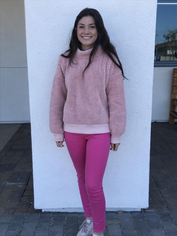 Junior Anabelle Brider looking pretty in pink.