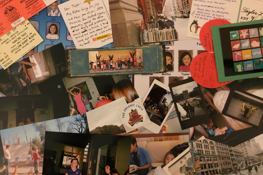 Photos, postcards, and stickers that evoke a sense of nostalgia 