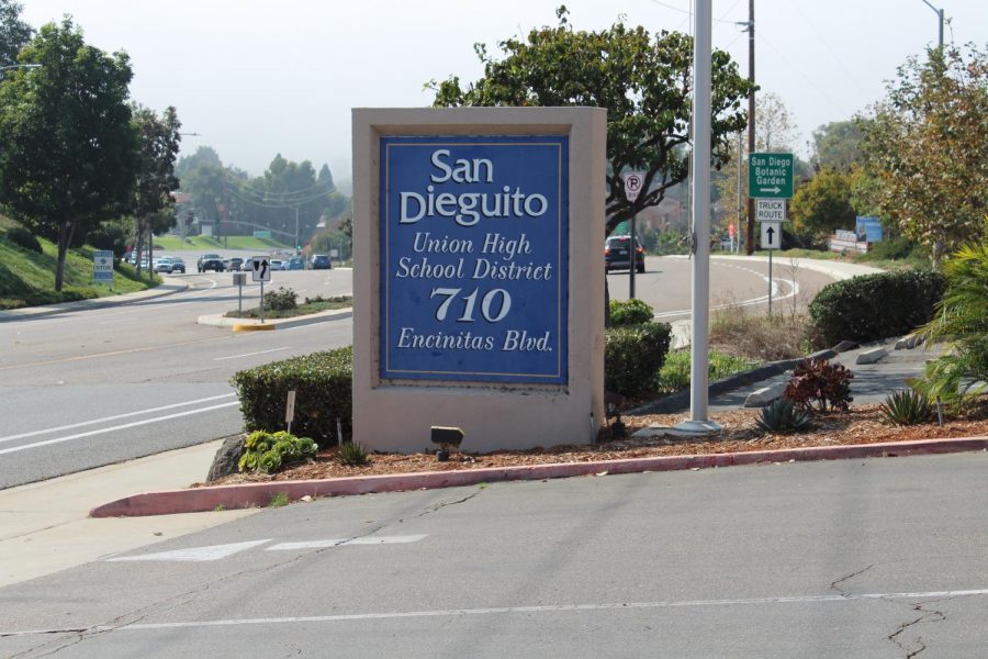 The SDUHSD building sign