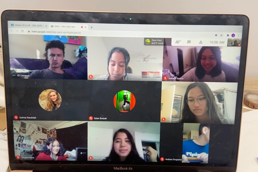 SDA's Model UN Nation gathers on a Google Meets call to discuss upcoming plans for a virtual conference