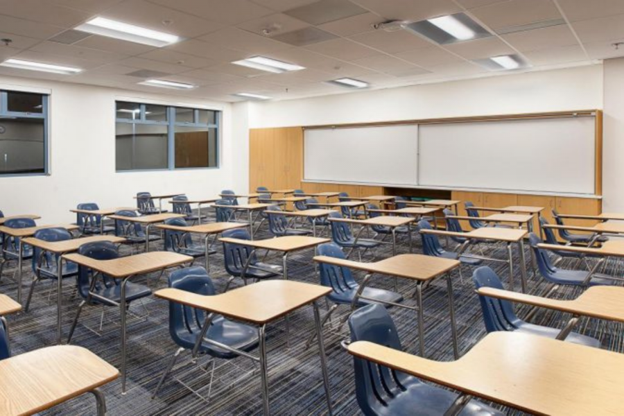 The chairs at San Dieguito Academy will be farther apart in reality 