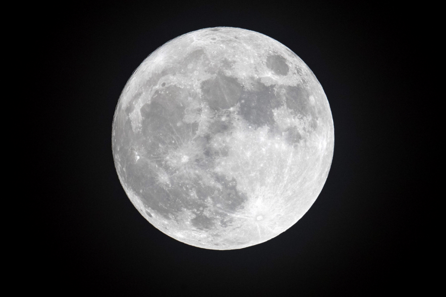 The full moon is the lunar phase when the Moon appears fully illuminated from Earth