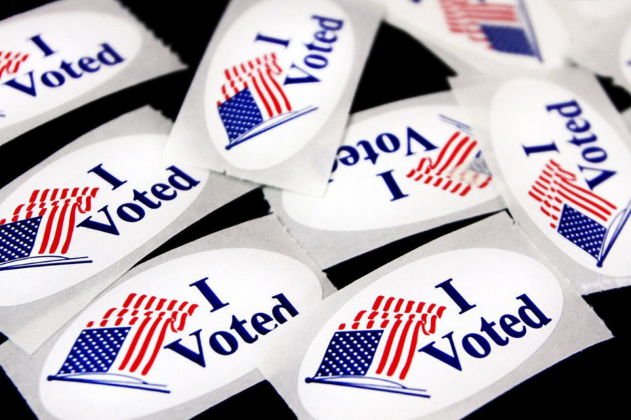 I Voted Stickers Photo by Jon Elswick/AP