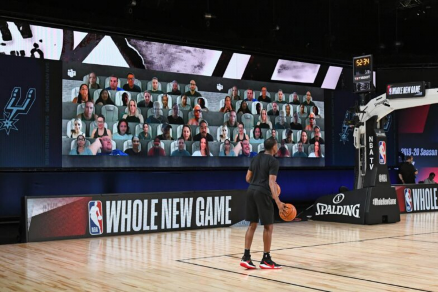Virtual fans attend the NBA games virtually instead of in person on Aug. 10