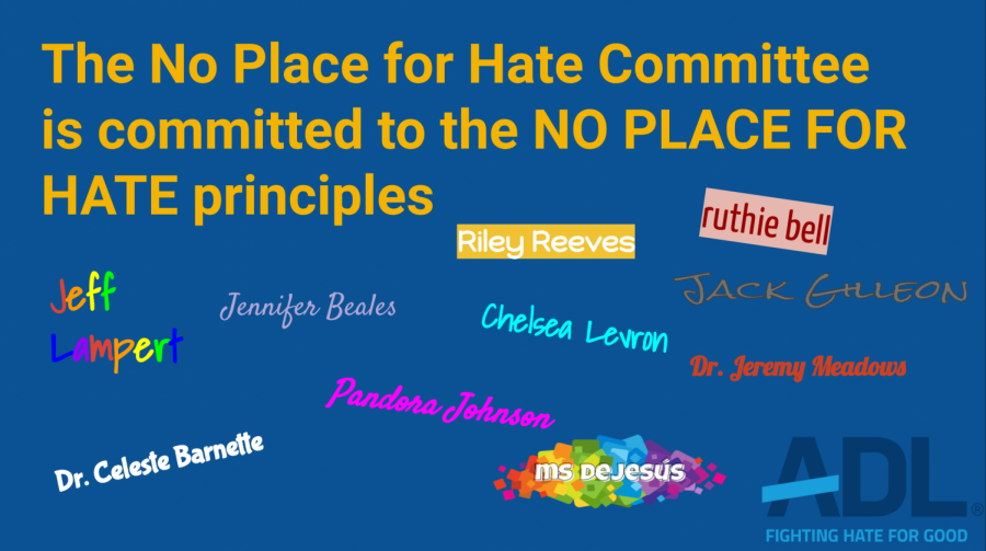 The No Place for Hate Committee signs the pledge