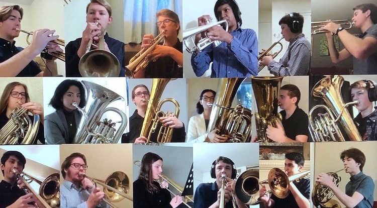 Wind I Saxophone Ensemble plays Allegro for the virtual winter concert on Jan. 28, 2021