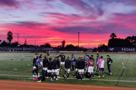 Twilight soccer at San Dieguito Academy Stadium during the 2016-2017 boys soccer season