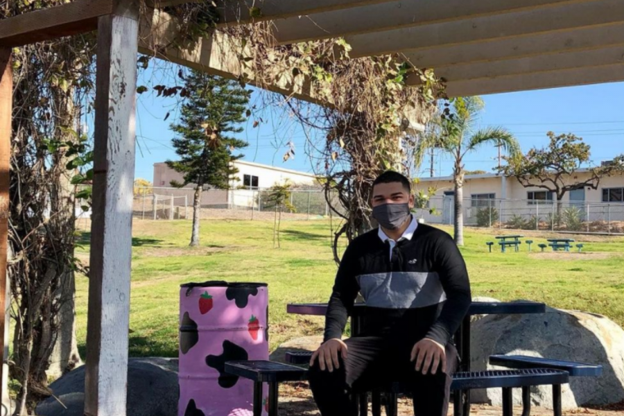 Omar had a mini photo shoot after his picture day near the school garden on Jan. 9, 2021