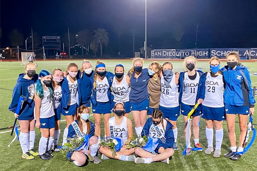 SDA Field Hockey is all smiles on senior night after a 9-0 win against Escondido on March 18