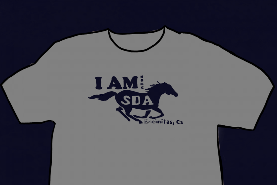 t shirt drawing with sda logo