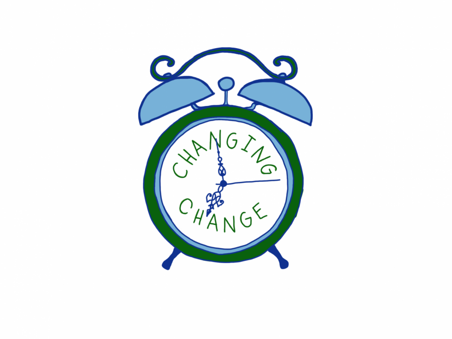 Clock with changing change