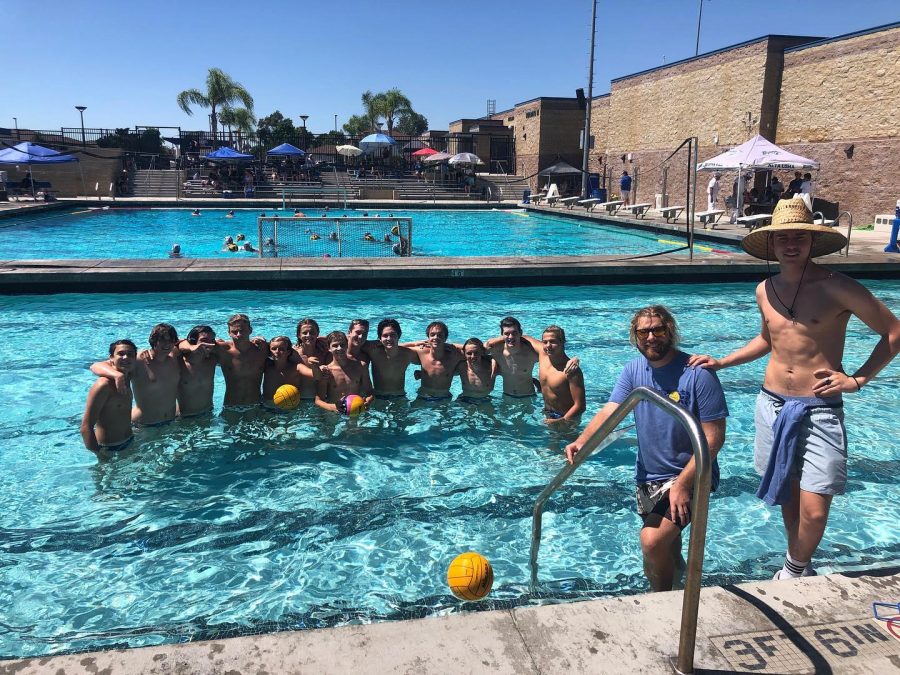 SDA Boys Water Polo celebrates after a victory at the Thrills in the Hills Tournament