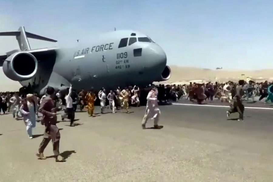 Conflict at the Kabul airport in Afghanistan. 