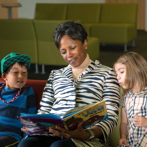 Cheryl James-Ward reading to children. Courtesy of @CJamesWard4Brd on Twitter.