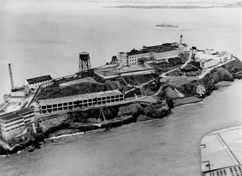 Alcatraz prison on Alcatraz Island. Courtesy of the San Francisco Examiner