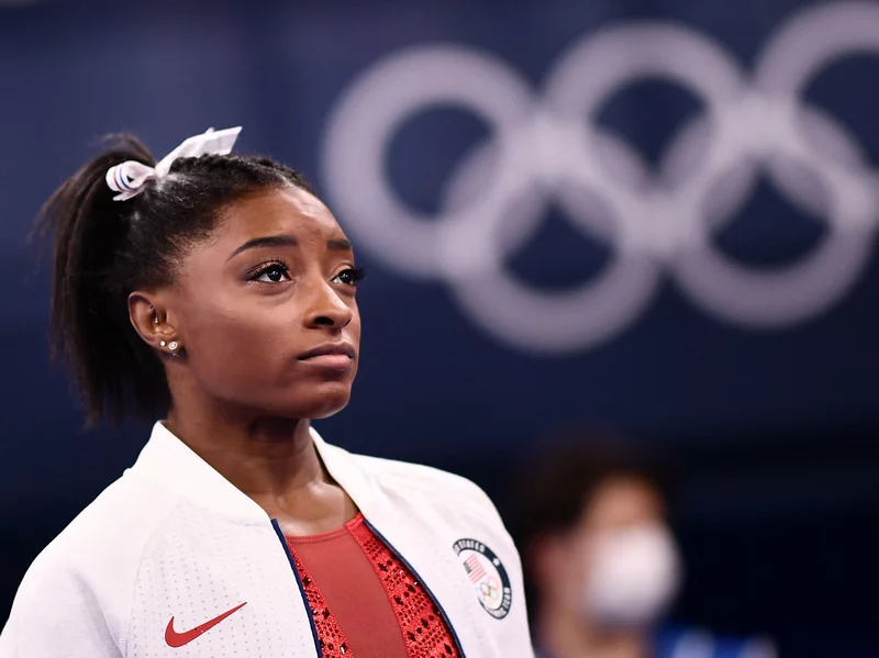 Simone Biles at the 2021 Tokyo Olympics. Image courtesy of NPR.
Attachments area