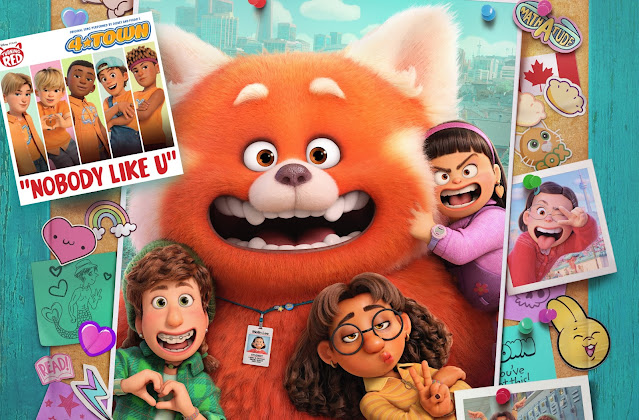 Mei as a red panda was supported by her friends.