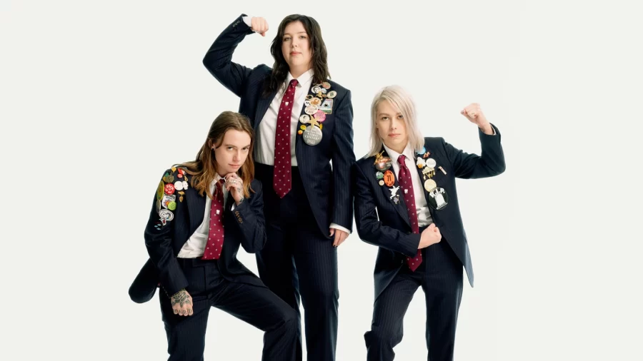 Phoebe Bridgers, Lucy Dacus, and Julien Baker pose for the "Rolling Stones"