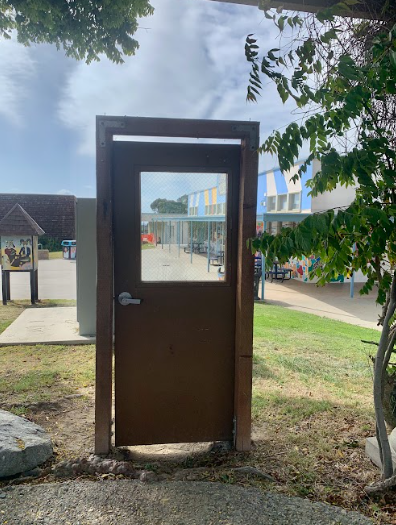 The Door to Nowhere sits adjacent to SDAs Mosaic Cafe.