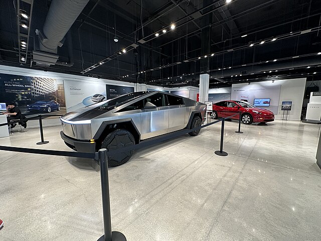 Cybertruck+on+the+Tesla+showroom+floor