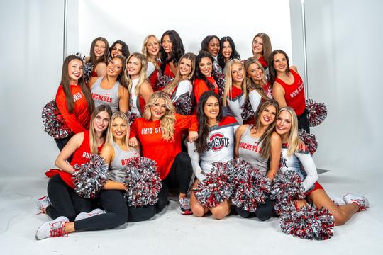 The Ohio State University dance team - notably one of the most best college dance teams in the nation - poses for a team photo.